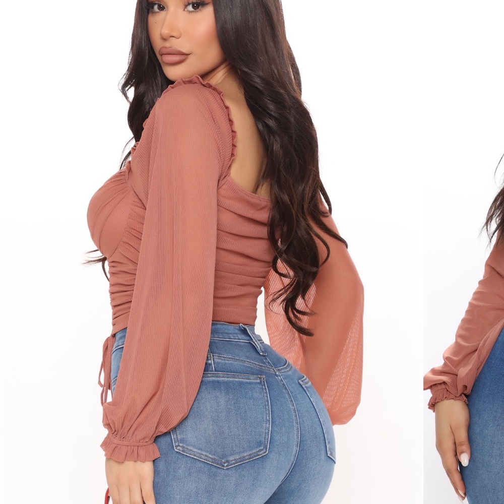 Women's Ruched Blouse - Picture 2 of 2